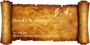 Jurák Albert névjegykártya